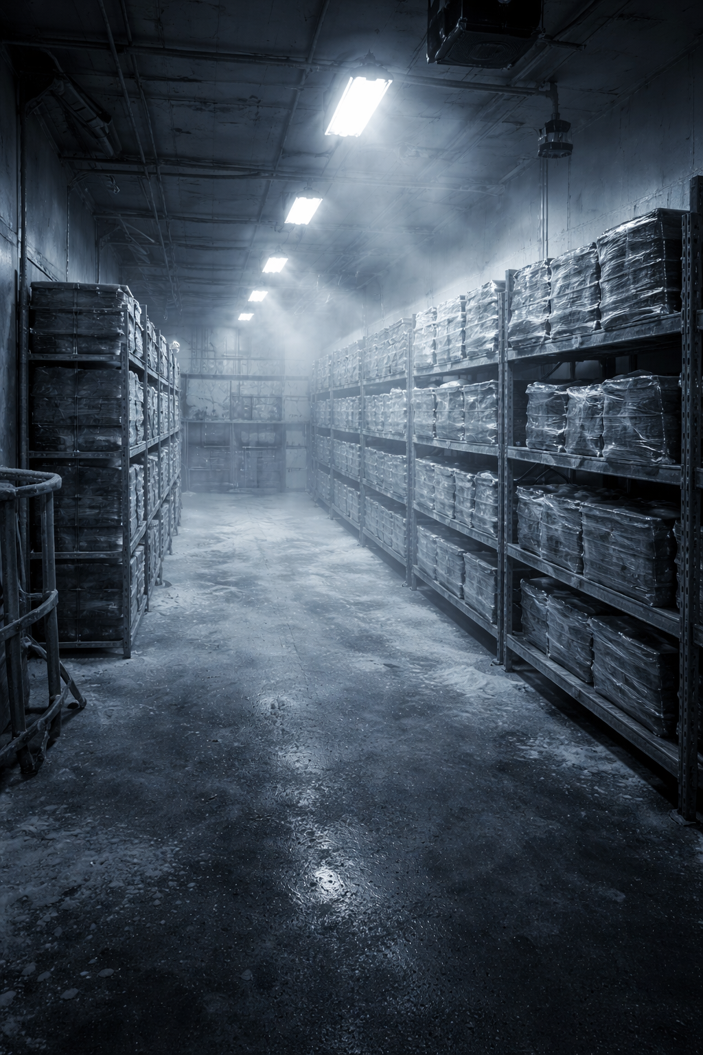 Industrial freezer interior